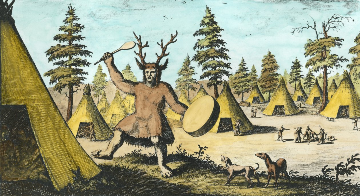 Chaman amérindien (coloration ultérieure) - Dutch School