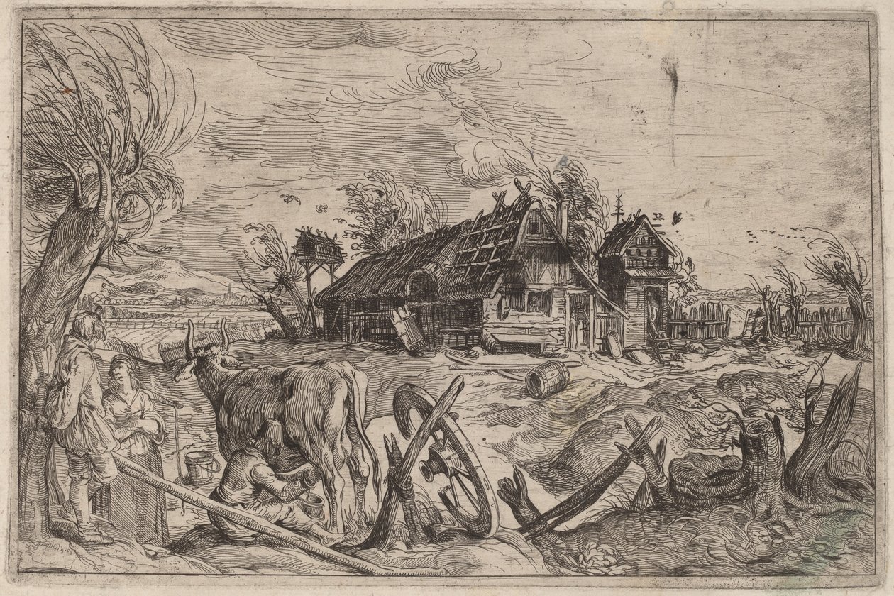 Paysage avec une ferme - Dutch 17th Century, formerly Jacques de Gheyn II
