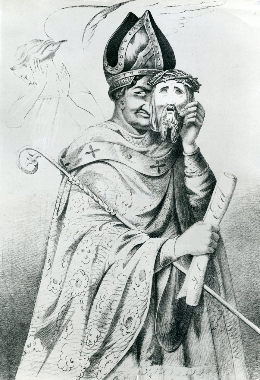 Caricature du Pape Pie IX (1792-1878) - Dutch School