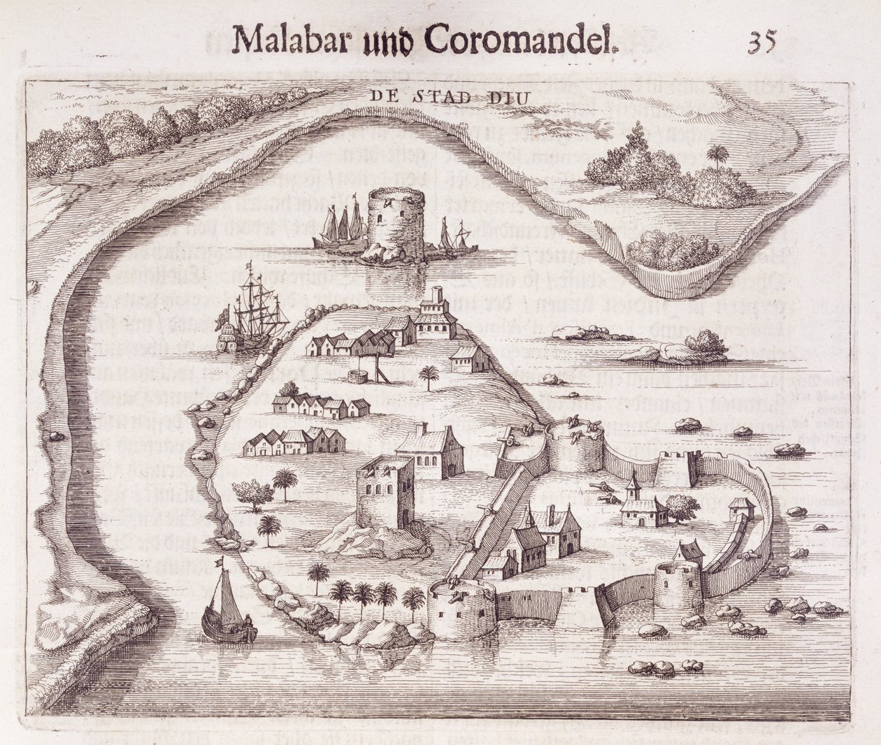 Fort hollandais sur la côte de Malabar, Indes orientales - Dutch School