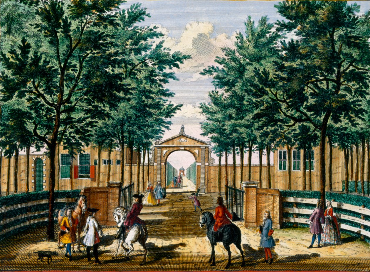 Jardins du palais de plaisance de François van Haringkaspel, de Het Zeganpralent Kennemerlant par Hendrick de Leth et Matthias Brouerius Van Nidek, publié vers 1700-1730 - Dutch School