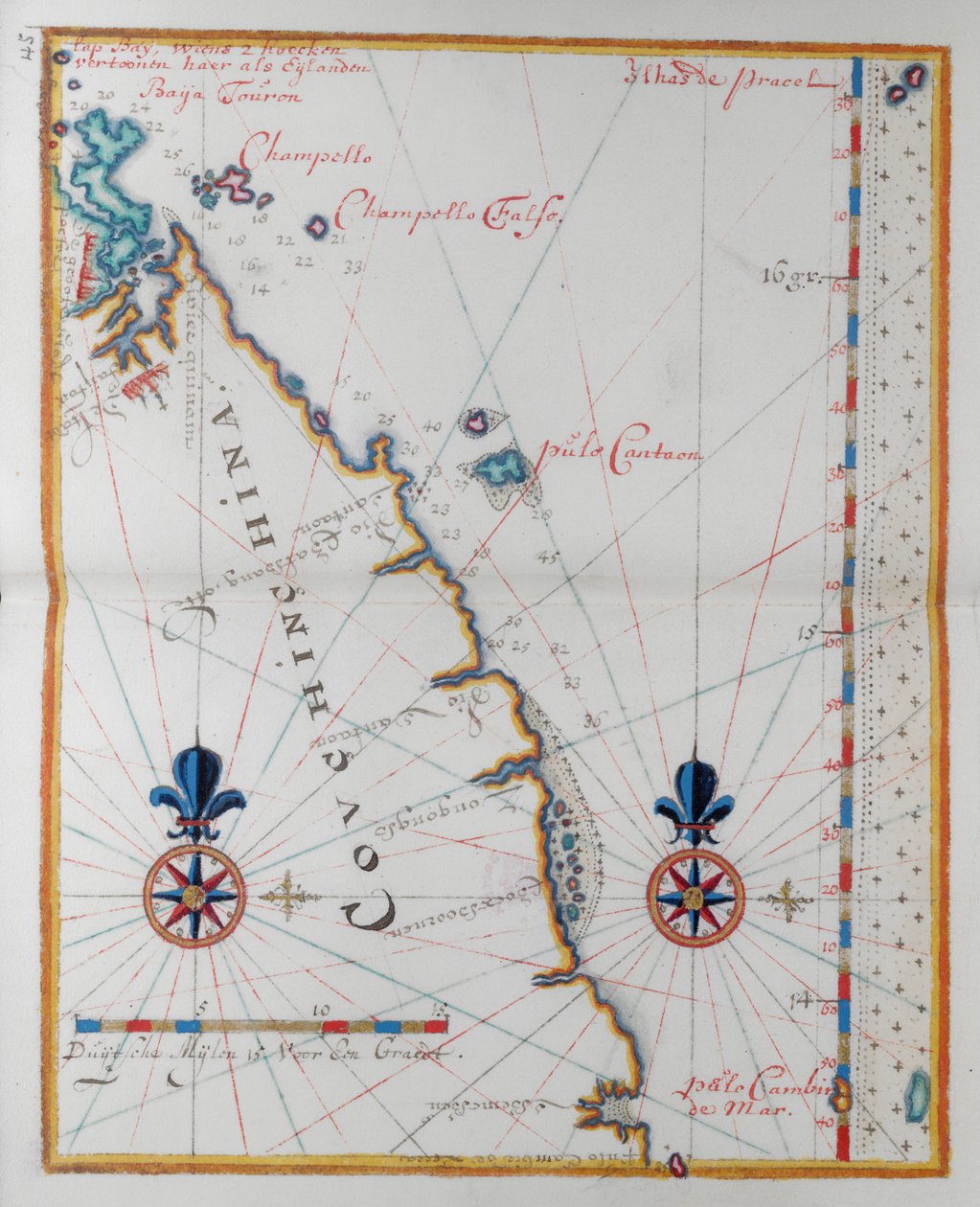 Carte de la Cochinchine, Asie - Dutch School