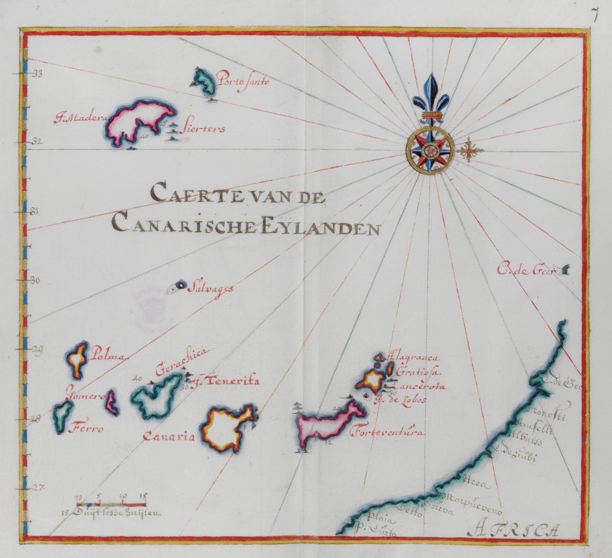 Carte des Îles Canaries - Dutch School