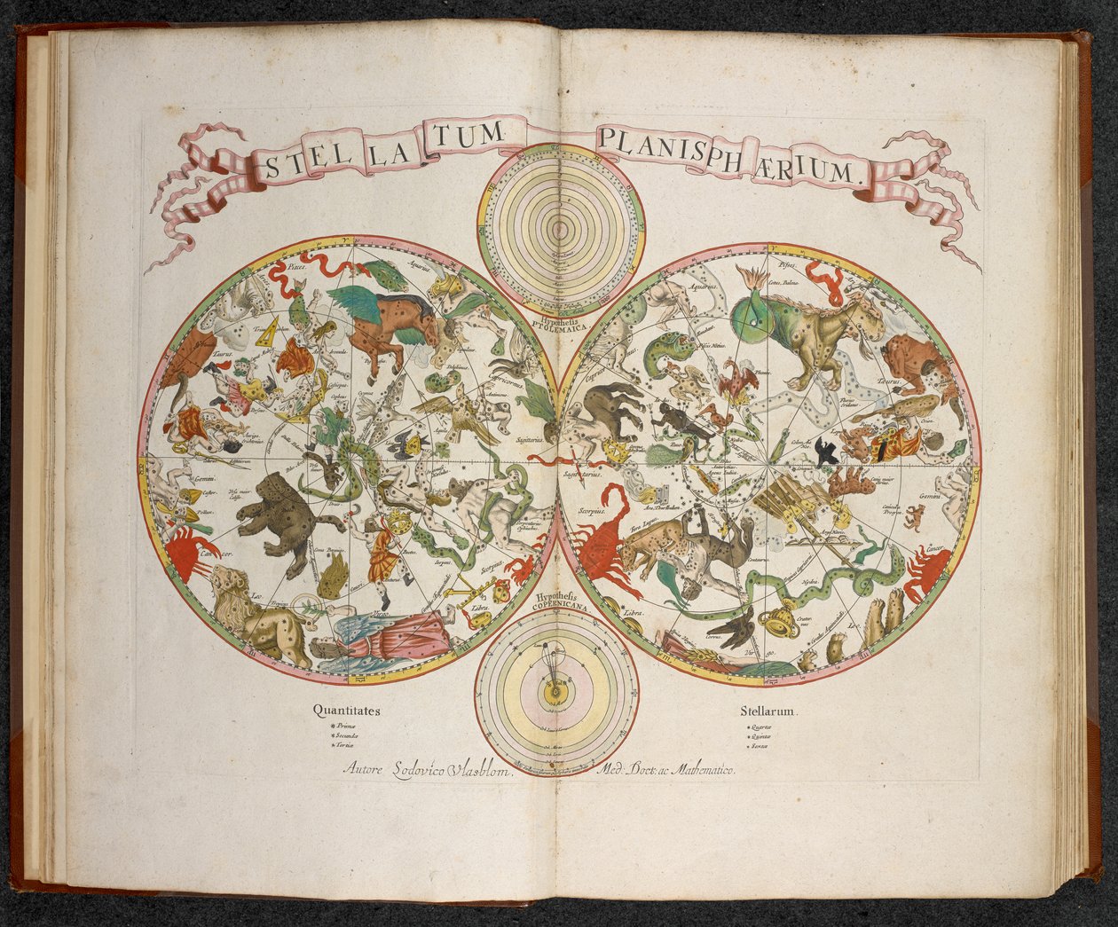 Stellatum Planisphaerium, un planisphère avec signes du zodiaque - Dutch School