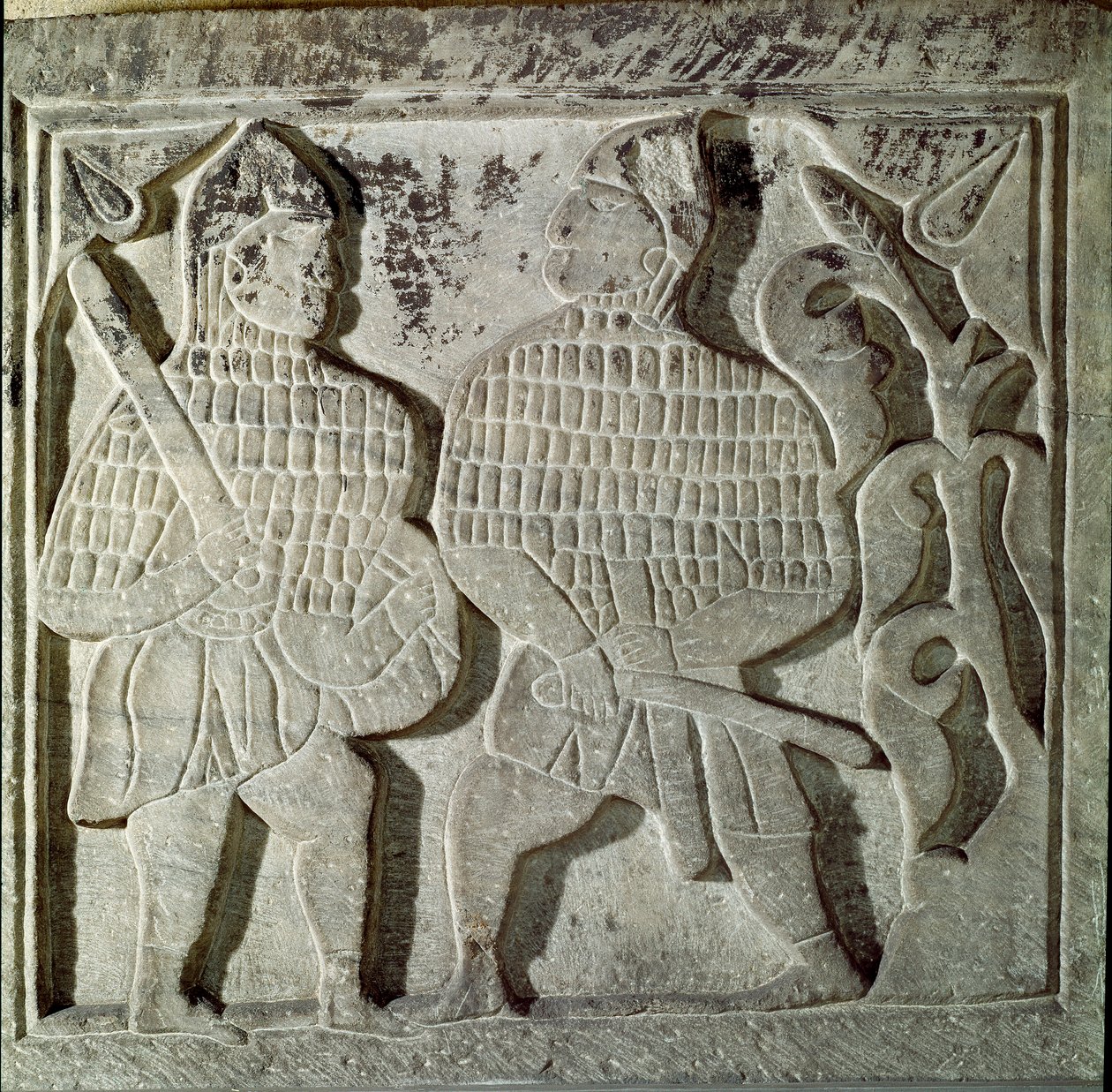 Art seldjoukide : bas-relief représentant deux guerriers - Dynasty Seljuq