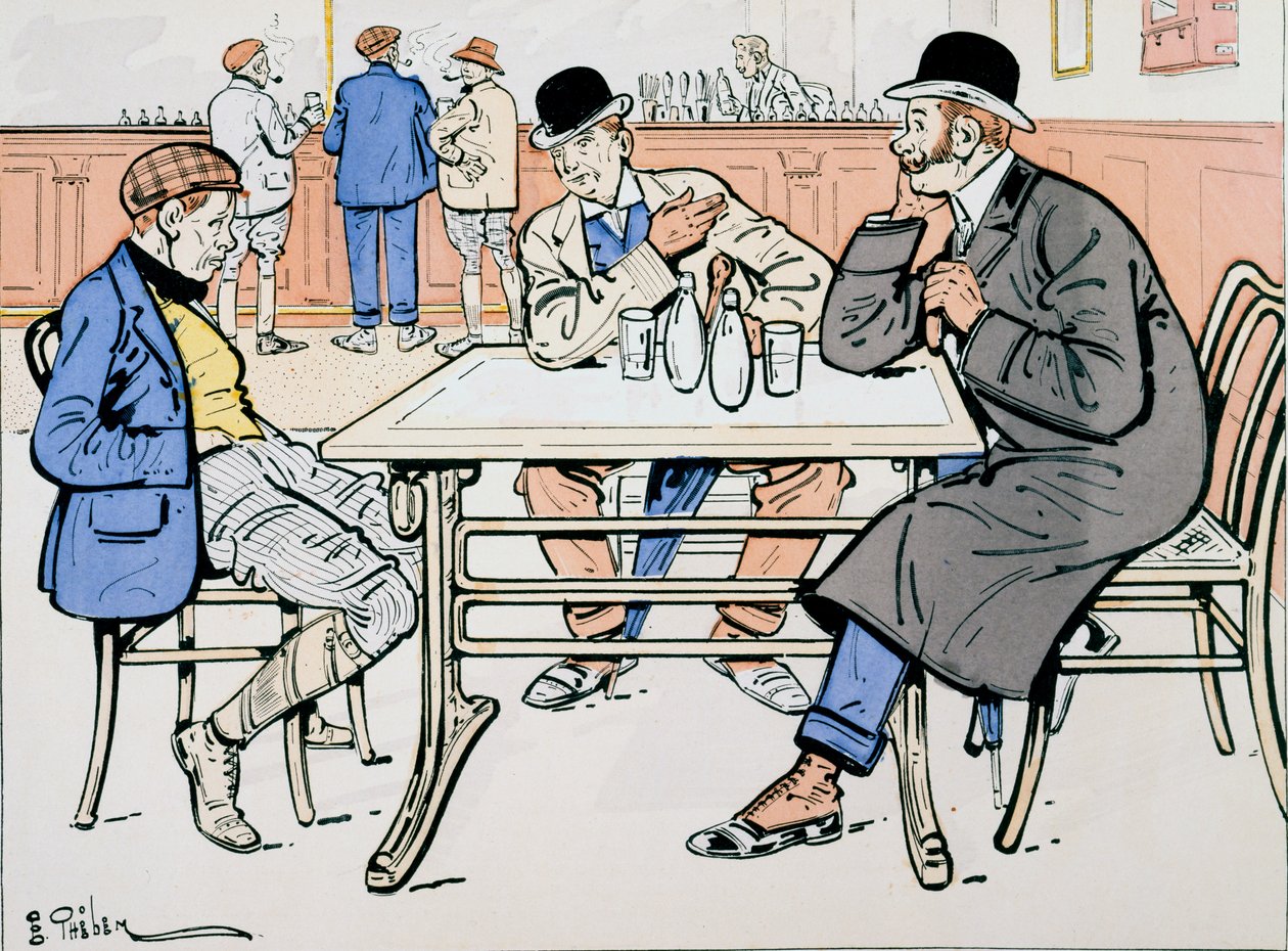 Jockey et entraîneurs au bar - E. Thelem