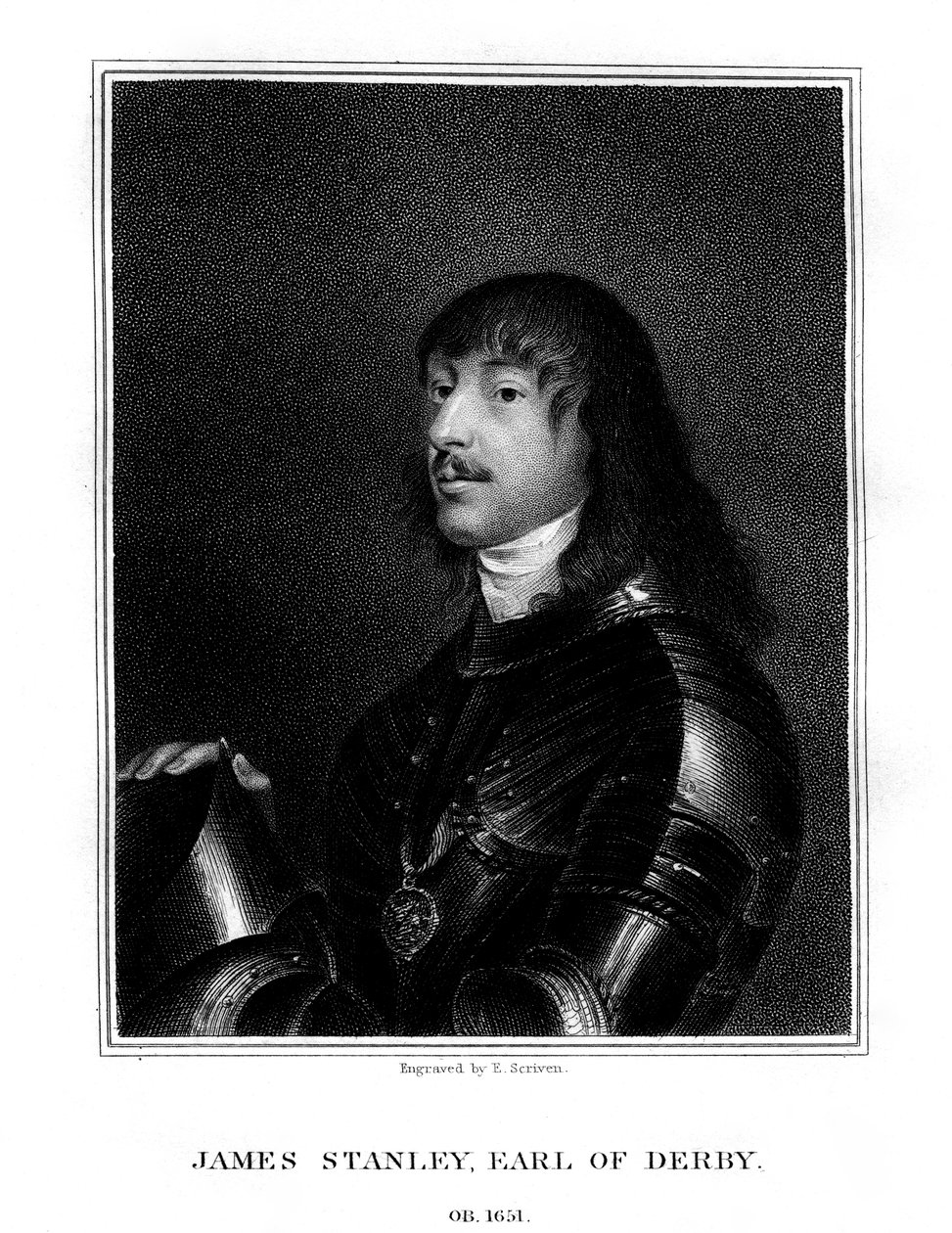 James Stanley, 7e comte de Derby, partisan royaliste, 1824 - E. Scriven