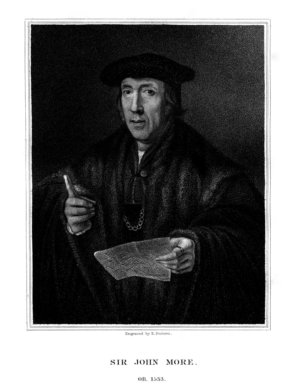Sir John More, avocat anglais, 1826 - E. Scriven