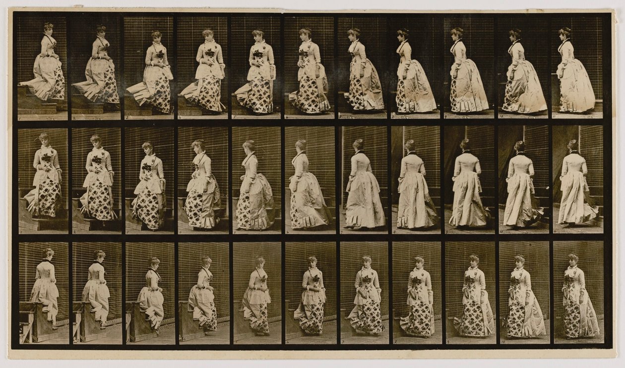 Descendre des escaliers et tourner, extrait du livre Animal Locomotion - Eadweard Muybridge