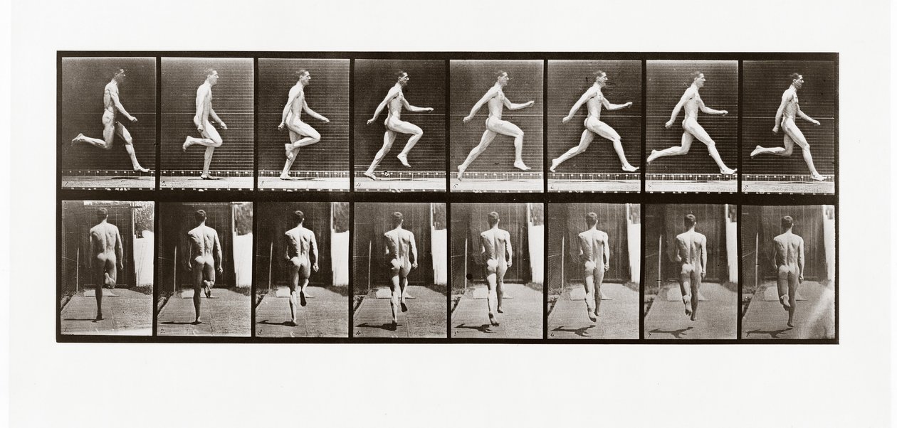 Homme courant, Planche 65 de Animal Locomotion, 1887 - Eadweard Muybridge