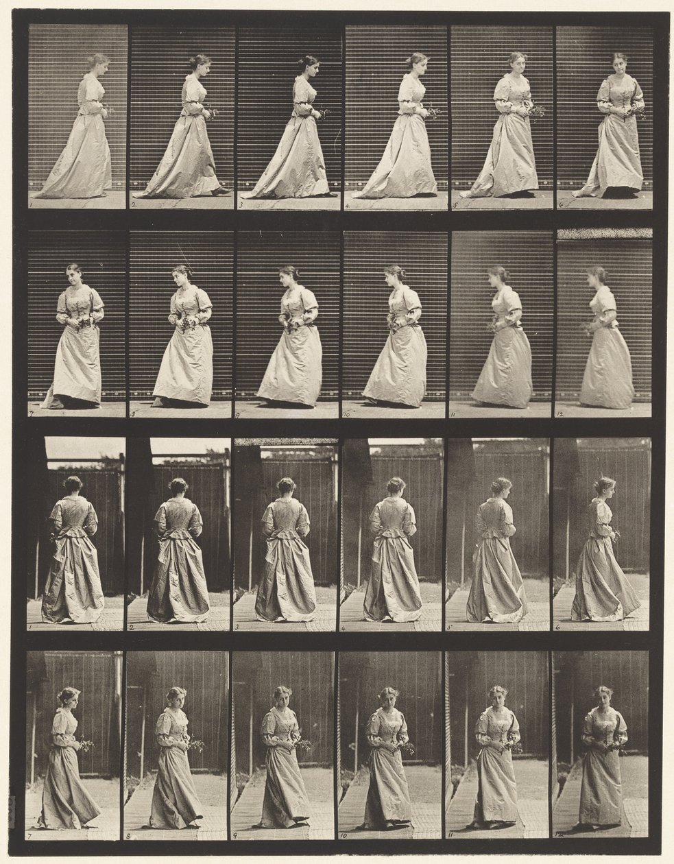 Planche 100. Tournant et montant des escaliers, 1885 - Eadweard Muybridge
