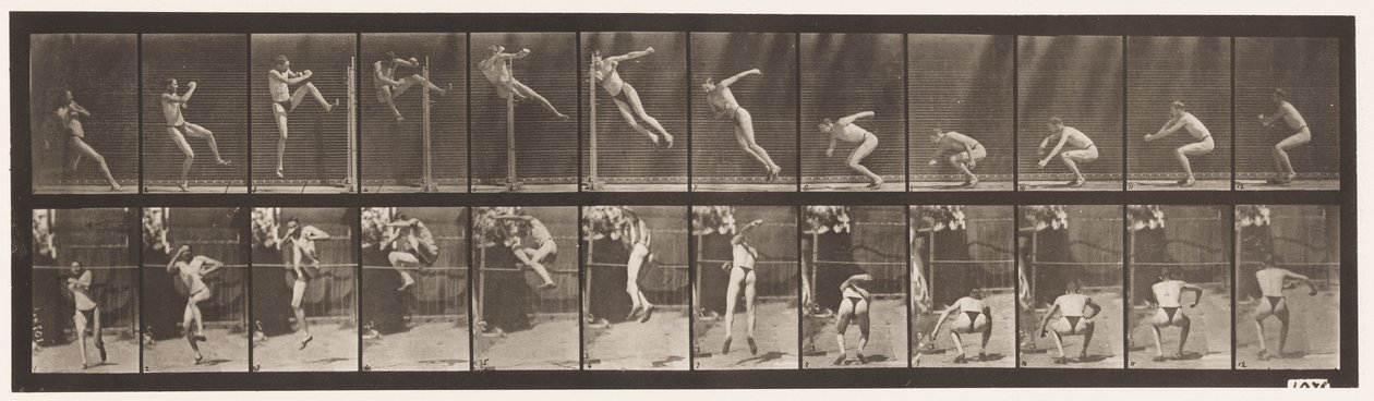 Planche 157. Saut en hauteur en torsion - Eadweard Muybridge