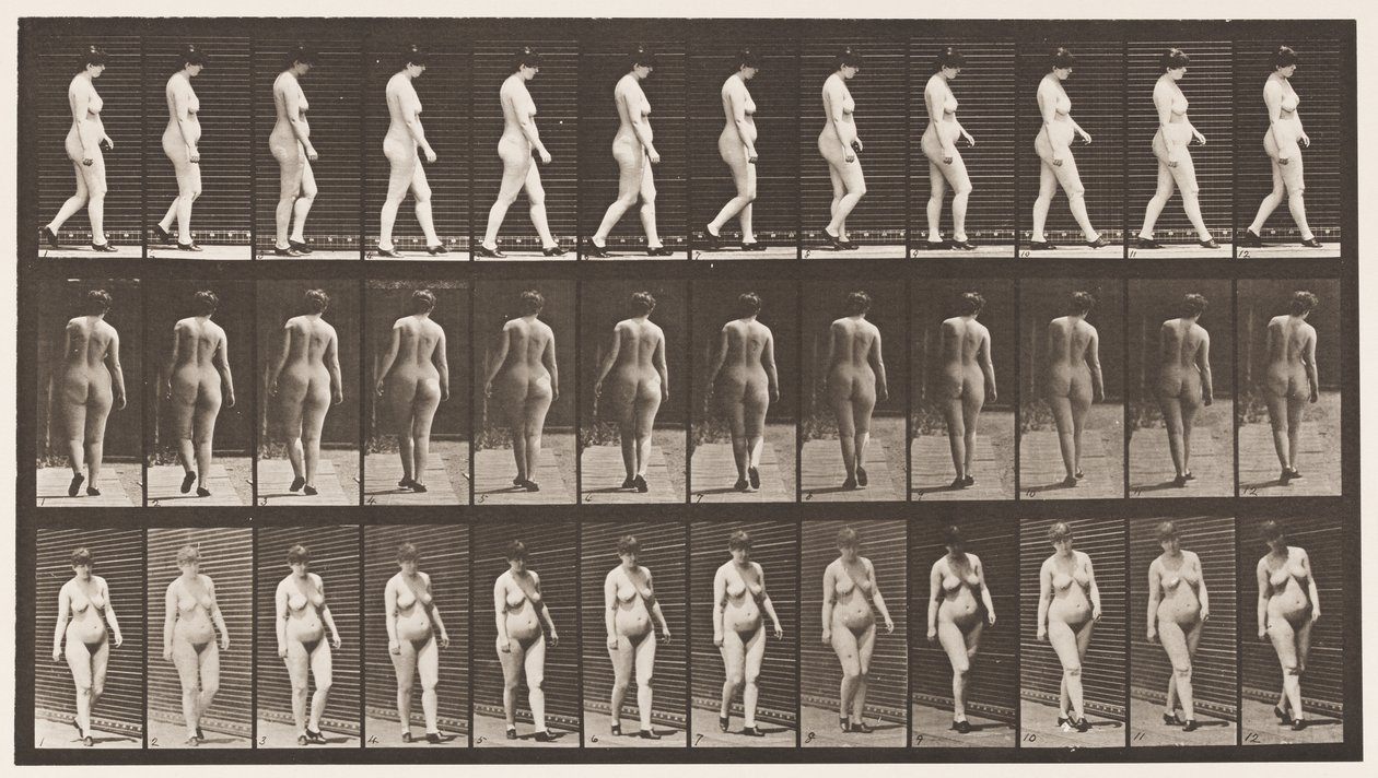 Planche 24. Marche, avec des chaussures à talons hauts - Eadweard Muybridge