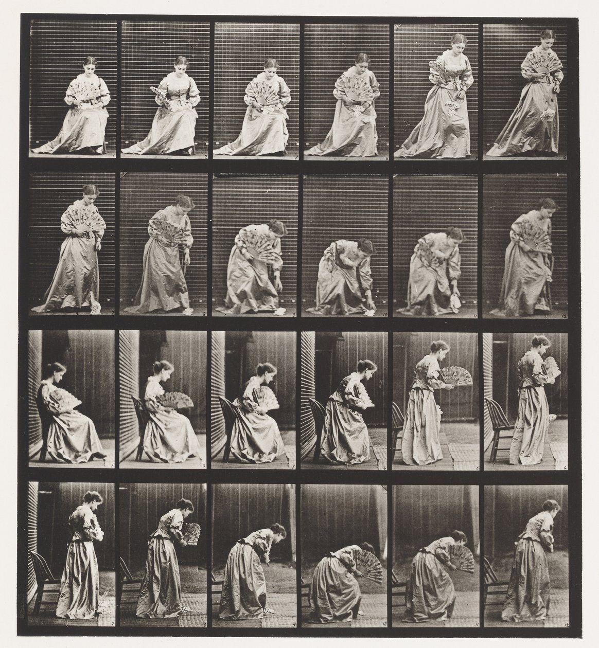 Planche 250. Se Lever de la Chaise, Se Pencher et Ramasser un Mouchoir - Eadweard Muybridge