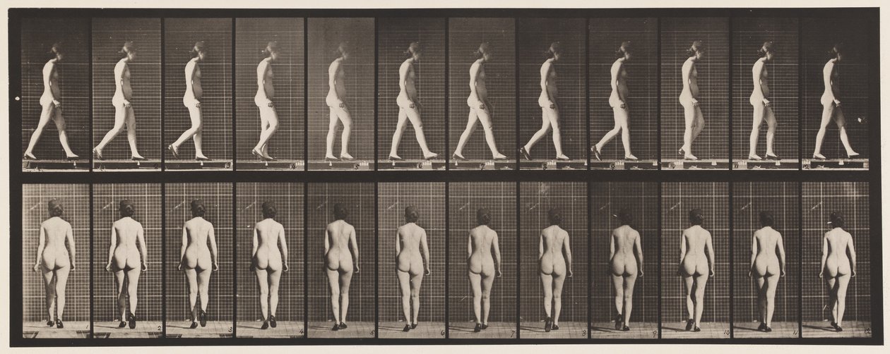 Plaque 25. Marcher avec des chaussures à talons hauts - Eadweard Muybridge