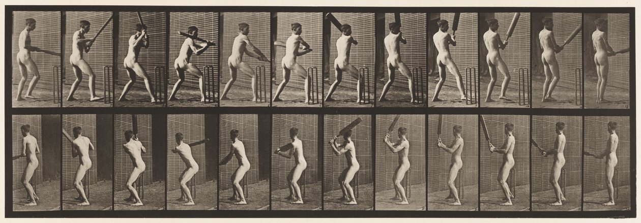 Cricket; Battre; Reculer, 1885 - Eadweard Muybridge