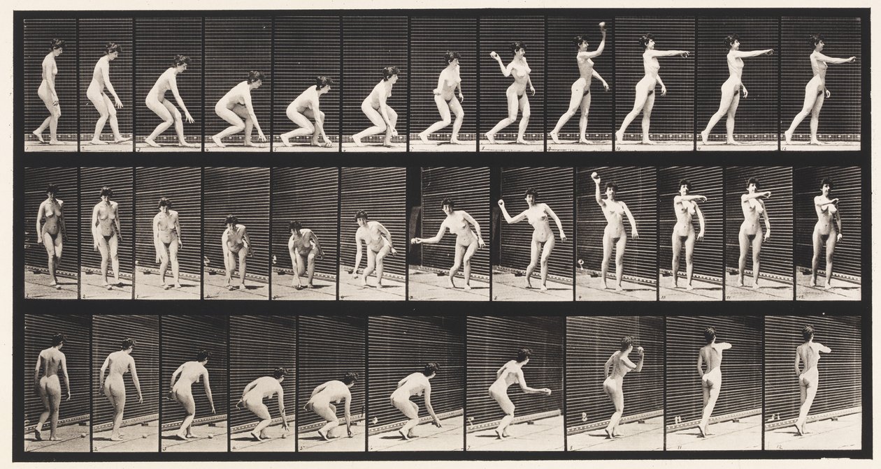 Ramasser une balle et la lancer | Eadweard Muybridge