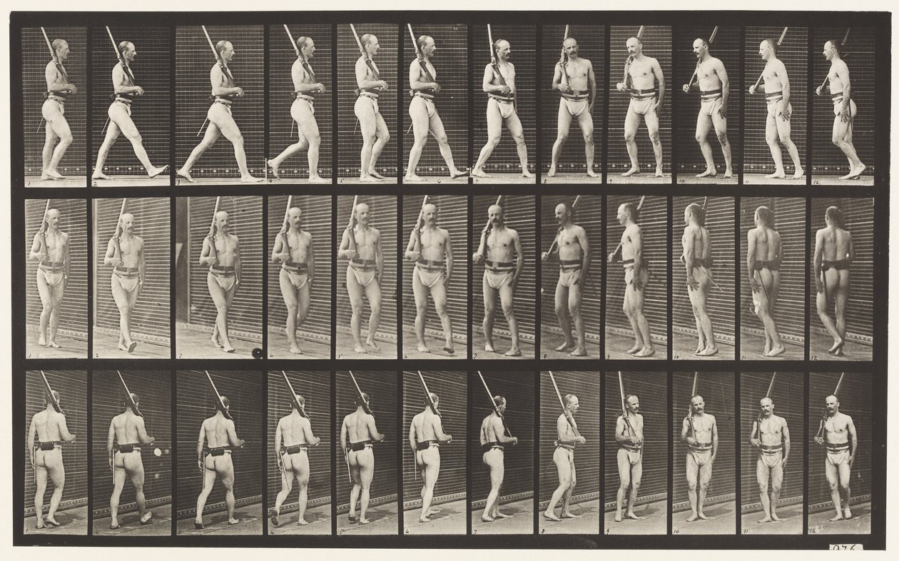 En garde, marcher et tourner - Eadweard Muybridge