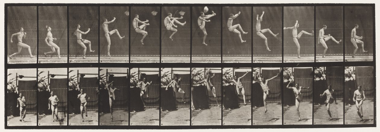 Course, accrochage et coup de pied - Eadweard Muybridge