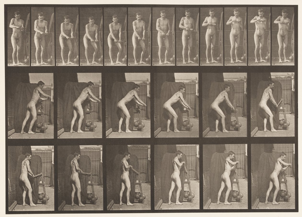 Planche 395. Tourner une manivelle - Eadweard Muybridge