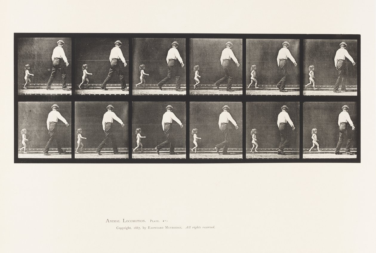 Planche 470. Enfant 20N, Courant après un Homme - Eadweard Muybridge