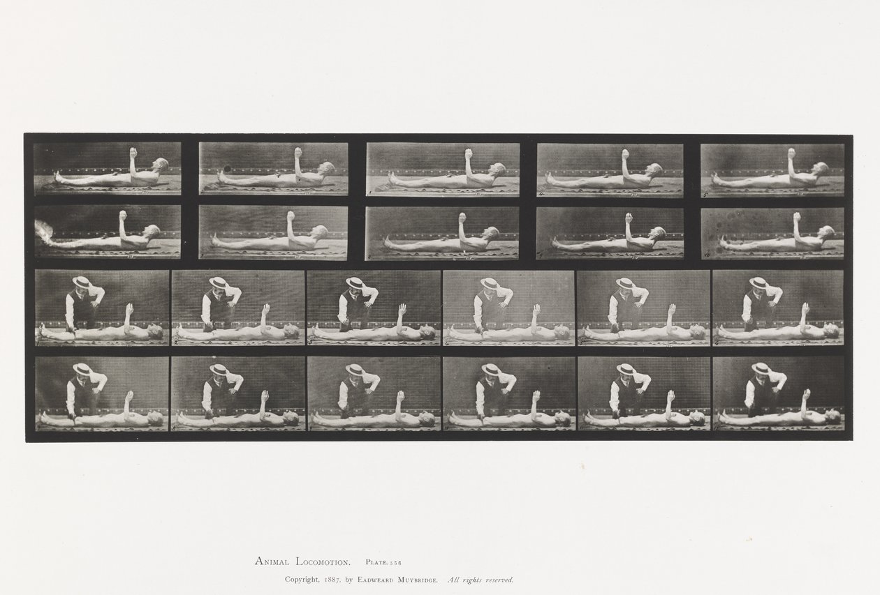 Planche 556. Chorée locale; A, B, en position couchée - Eadweard Muybridge