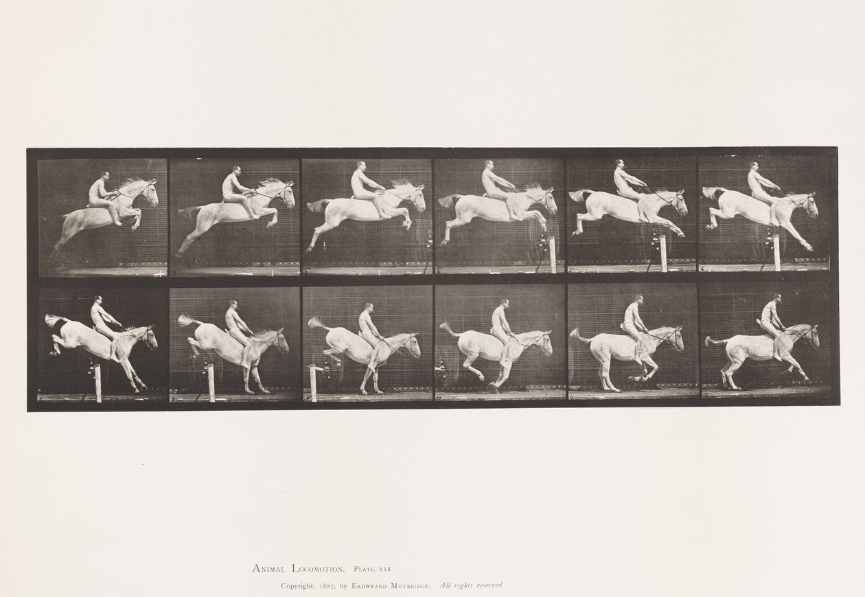 Planche 643. Sauter un Obstacle; À Cru; Franchissement et Atterrissage - Eadweard Muybridge