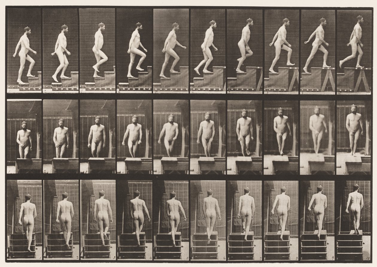 Planche 90. Monter les escaliers - Eadweard Muybridge