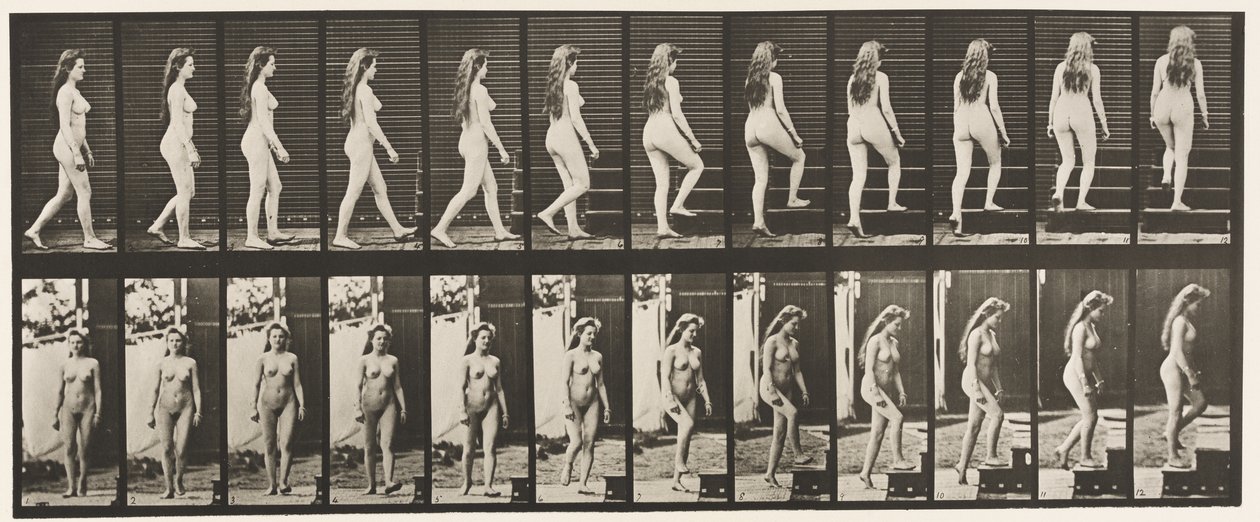 Planche 99. Tourner et monter les escaliers - Eadweard Muybridge