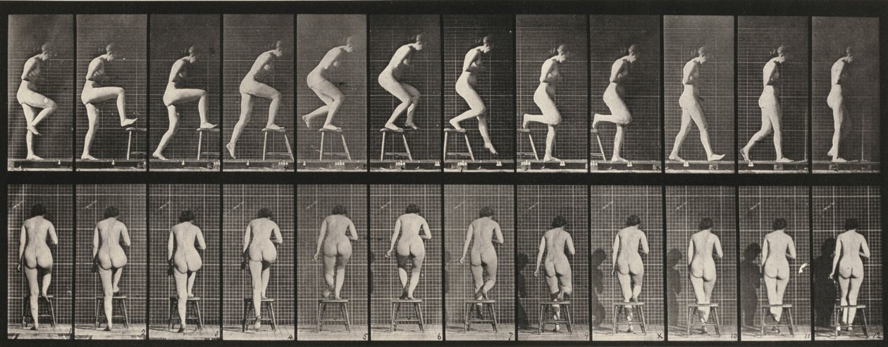 Planche numéro 180. Monter sur une chaise et la franchir - Eadweard Muybridge
