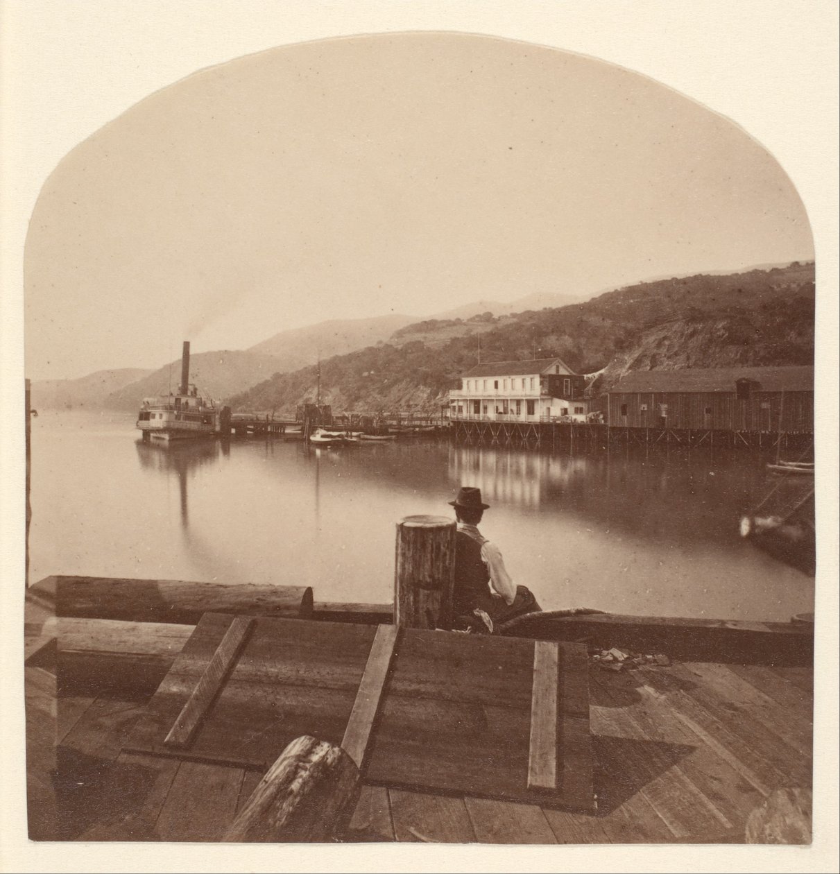 Sausalito depuis le quai de la N.P.C.R.R., vue vers le sud - Eadweard Muybridge