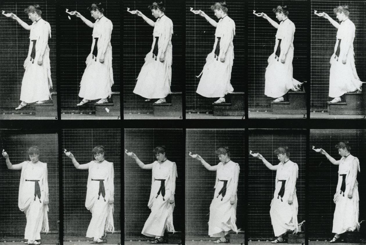 Femme descendant un escalier, 1887, illustration de 