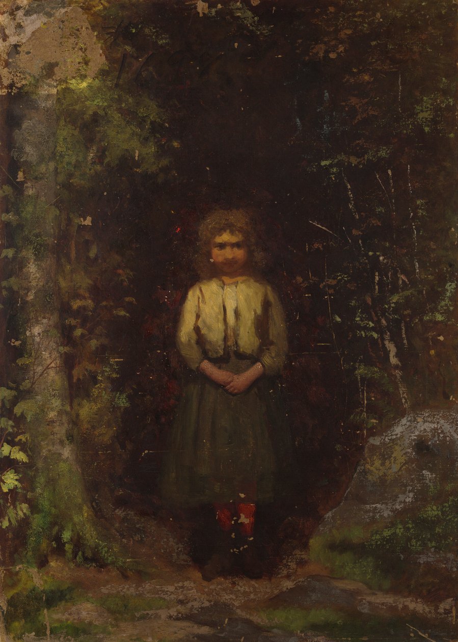 Sur la Colline (recto); Fille dans les Bois (verso) - Eastman Johnson