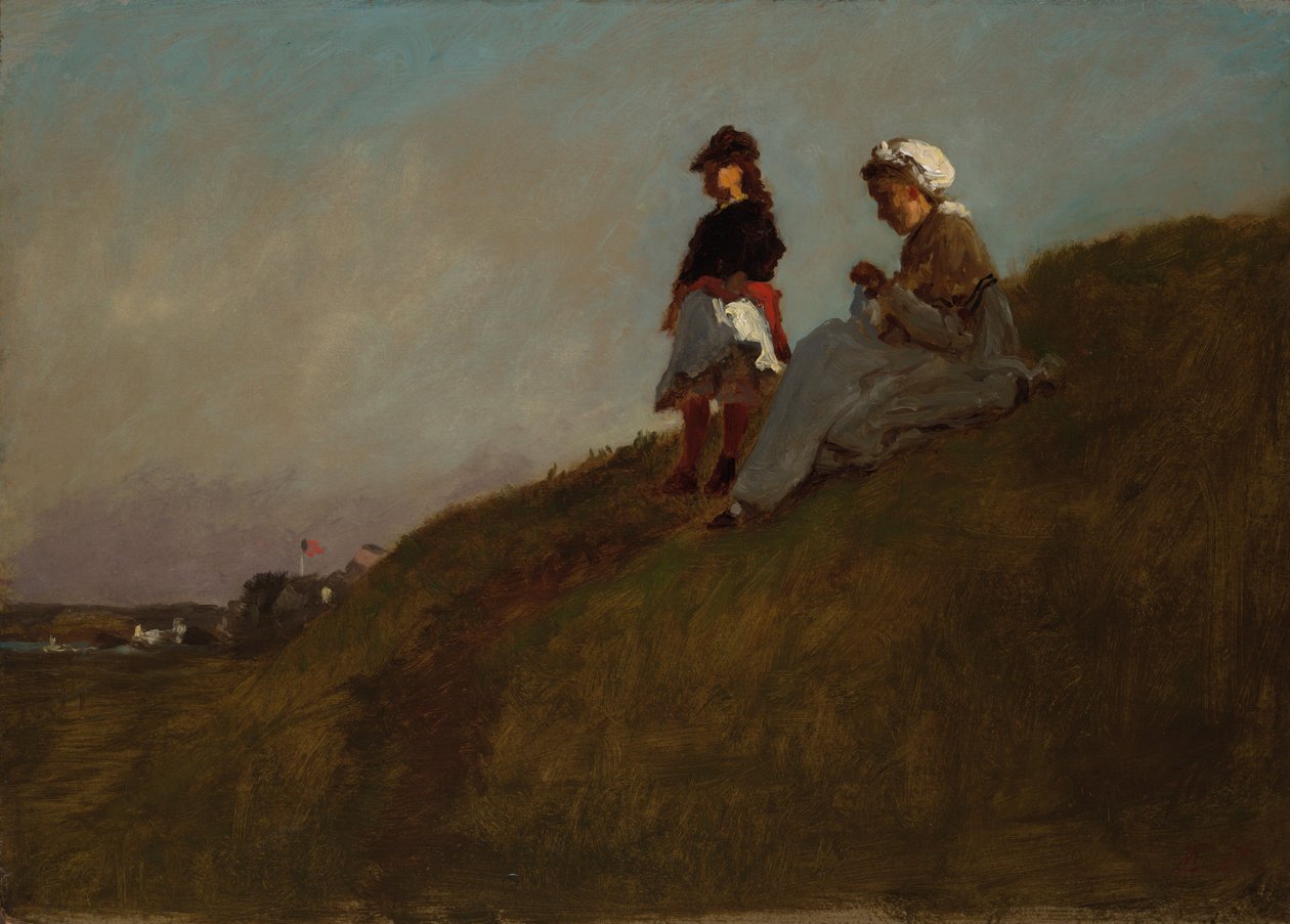 Sur le versant (recto) ; Une jeune fille dans les bois (verso) - Eastman Johnson
