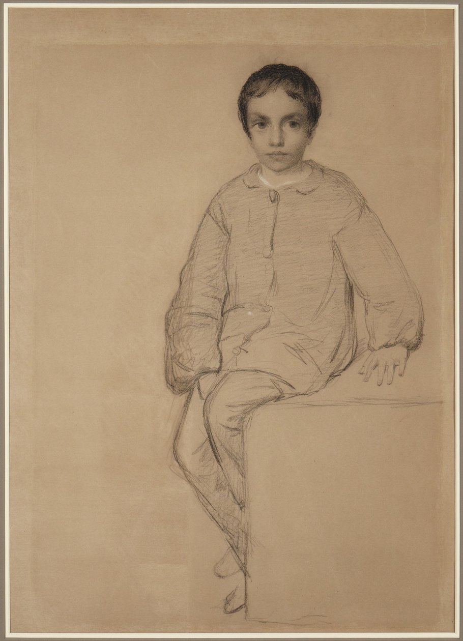 Jeune garçon assis - Eastman Johnson