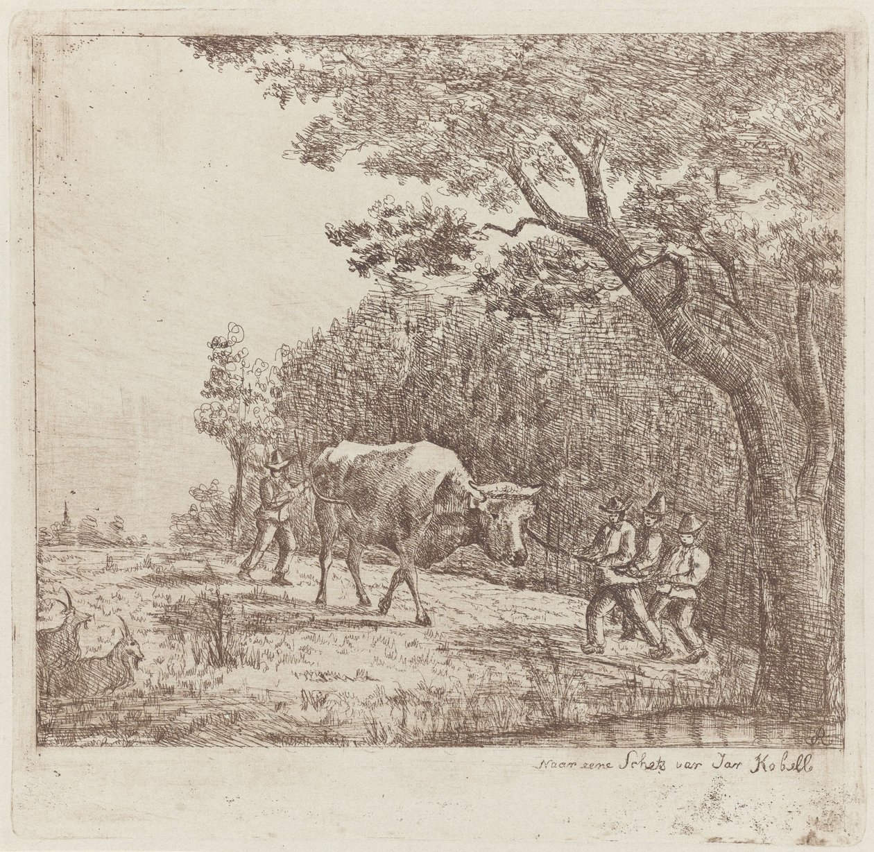 Quatre hommes et un taureau - Eberhard Cornelis Rahms