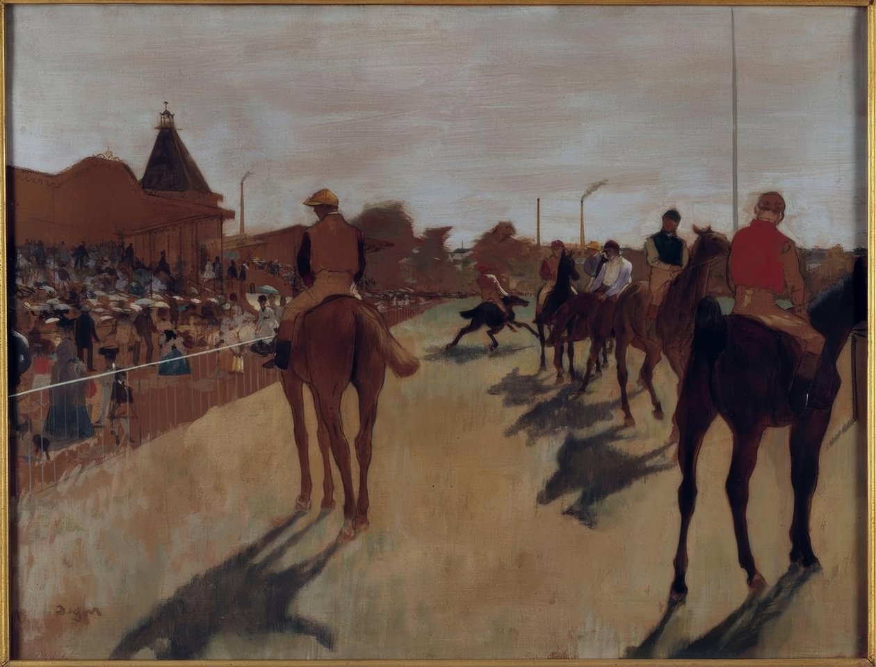 Le défilé, dit aussi Chevaux de course devant les tribunes - Edgar Degas