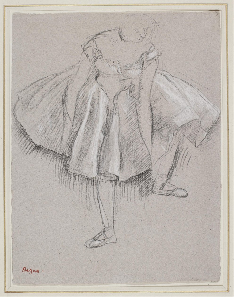 Danseuse rajustant son chausson - Edgar Degas