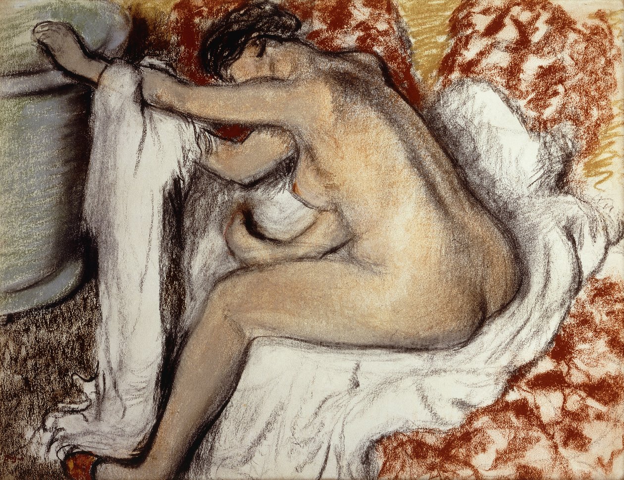 Après le bain, femme s