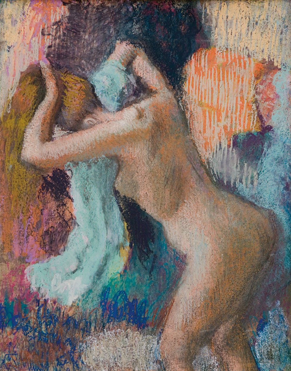 Après le bain, femme s