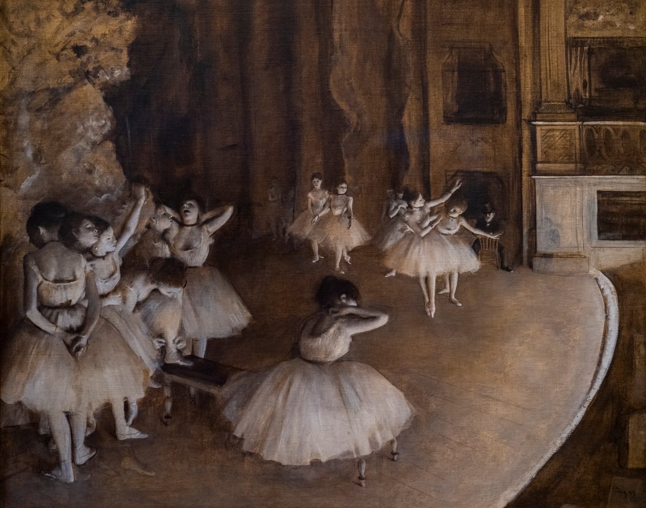 Répétition de ballet sur scène - Edgar Degas