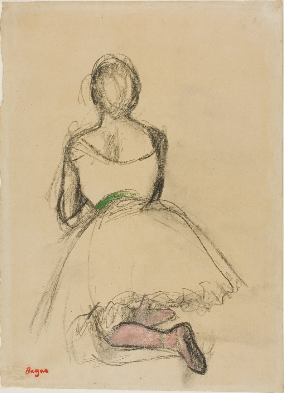 Danseuse agenouillée, vue de dos - Edgar Degas