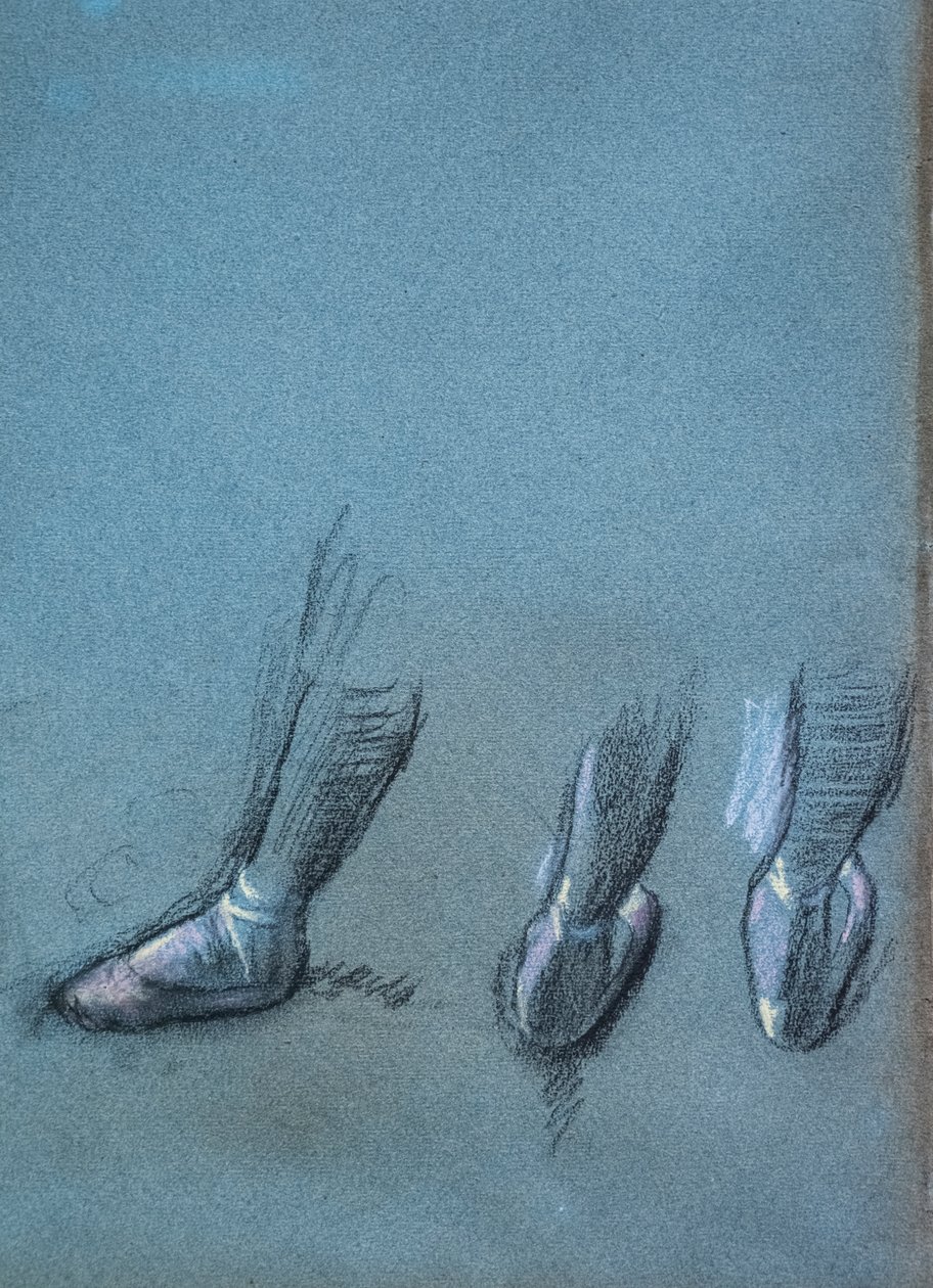 Danseuse de dos et trois études de pieds (détail). Vers 1878. Fusain et pastel sur papier - Edgar Degas