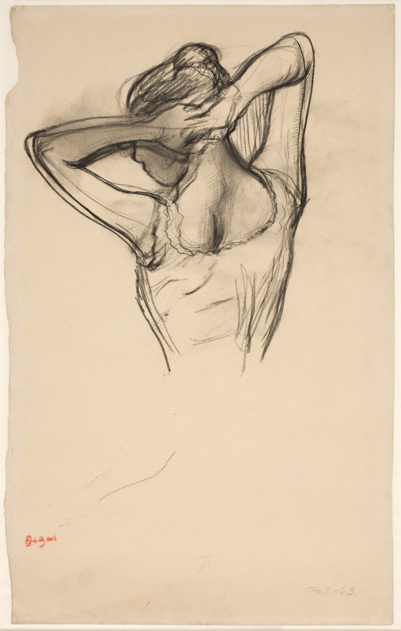 Danseuse, demi-corps, bras croisés derrière la tête - Edgar Degas