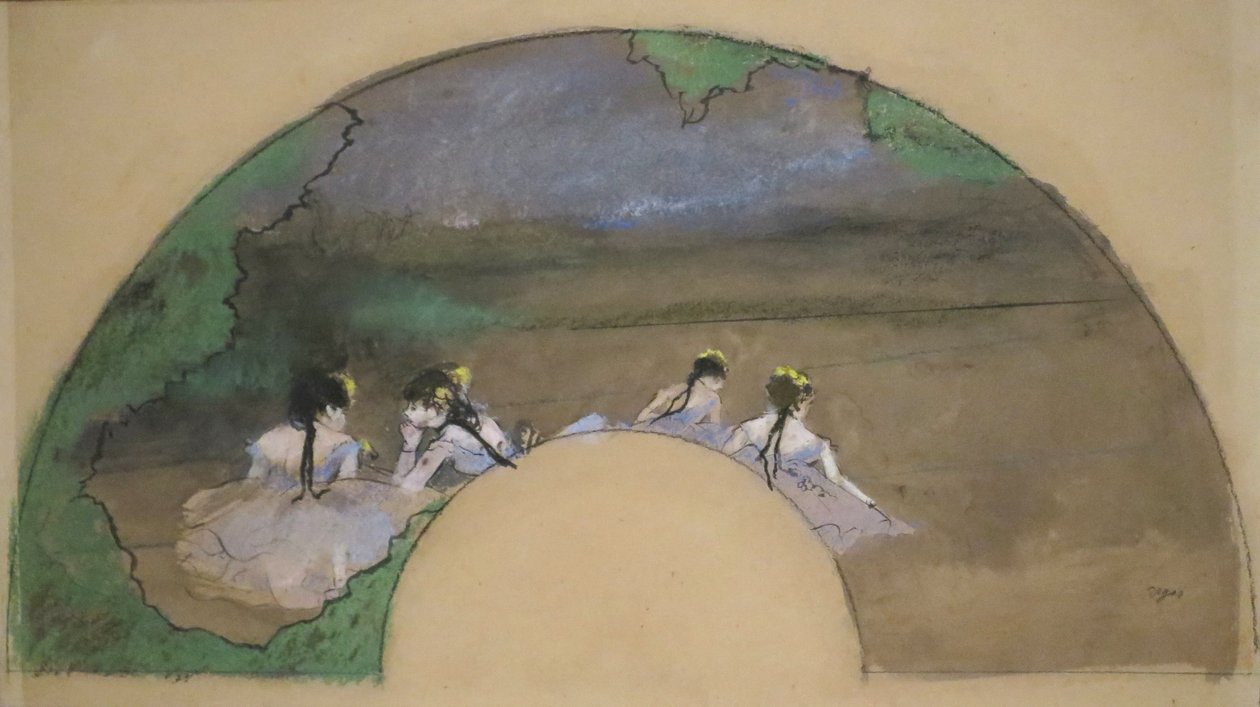 Éventail - Danseuses sur la scène" d