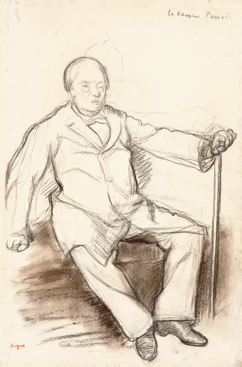 Jules Perrot, étude pour Le Danseur Perrot, assis - Edgar Degas