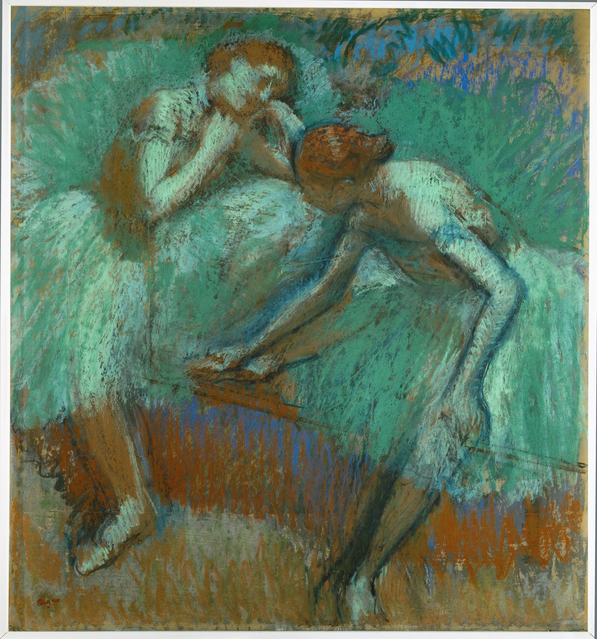 Les Grandes Danseuses vertes (pastel on paper) - Edgar Degas