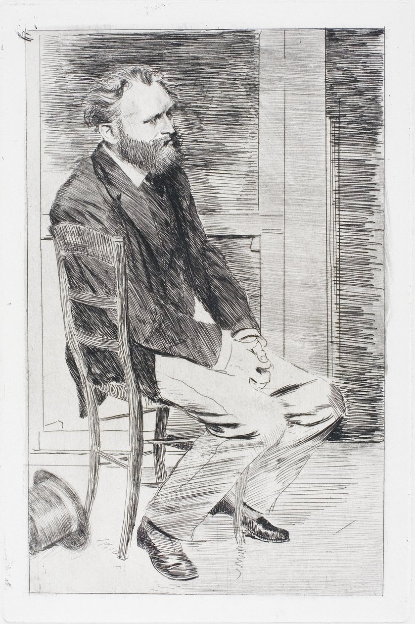Manet assis, tourné vers la droite - Edgar Degas