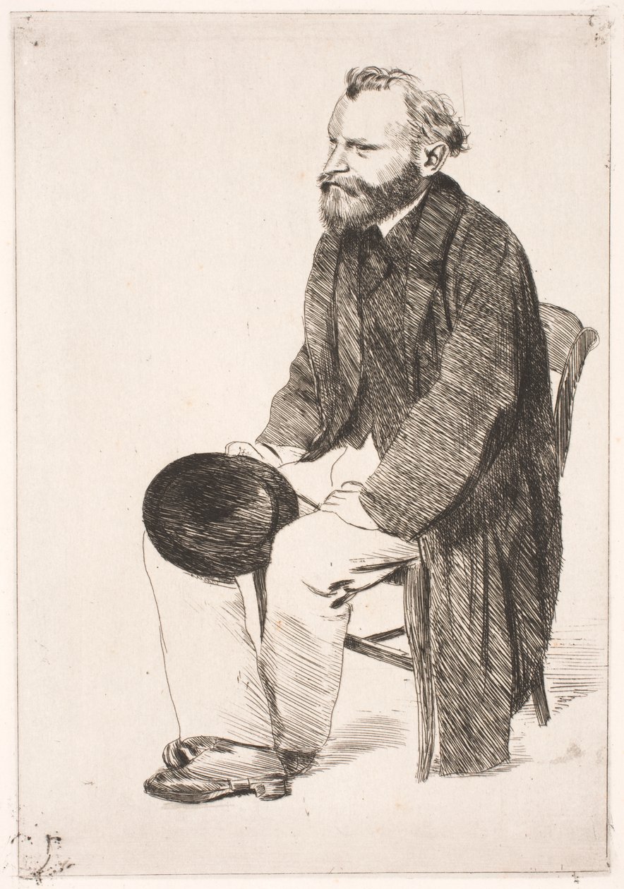 Manet assis. De profil vers la gauche - Edgar Degas