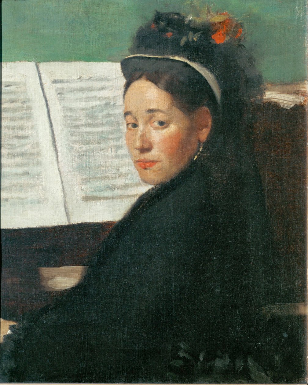 Mlle. Dihau au piano (oil on canvas) - Edgar Degas